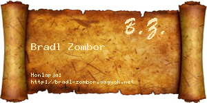 Bradl Zombor névjegykártya